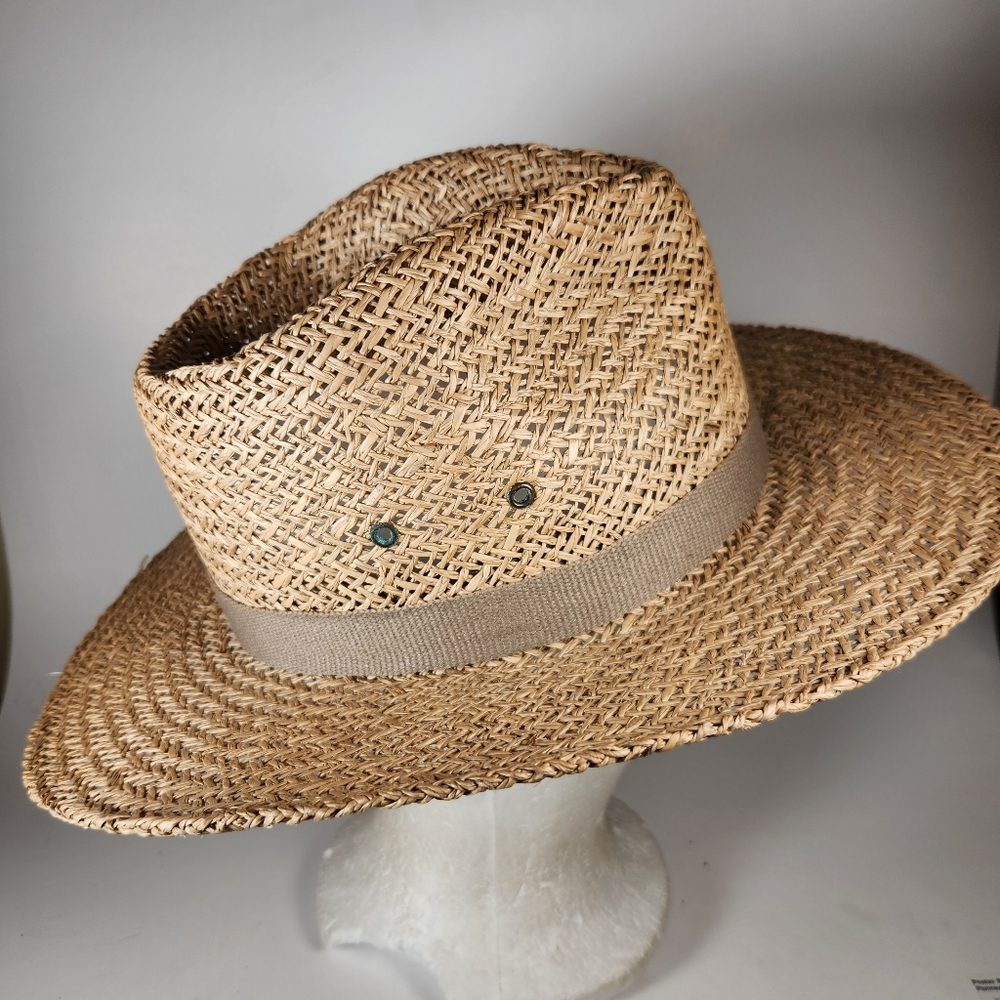 PENDLETON Men's Hat Medium Straw Made USA Fedora Wide Brim Outdoor Western - Picture 3 of 10